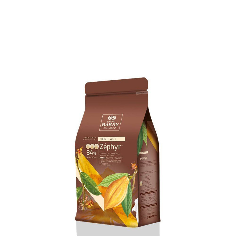 Chocolat blanc Zéphyr™ 34 % Cacao Barry 1 kg | Trompe-l'œil Création