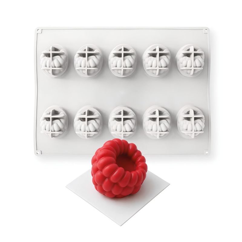Moule silicone plaque trompe-l'œil framboise