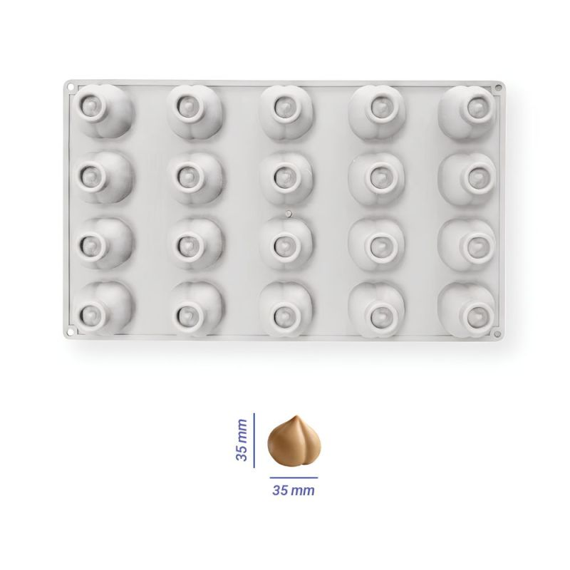 Moule silicone plaque mini trompe-l'œil noisette