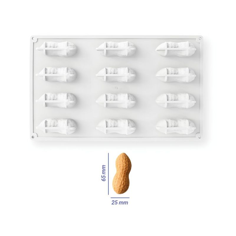 Moule silicone plaque mini trompe-l'œil cacahuète