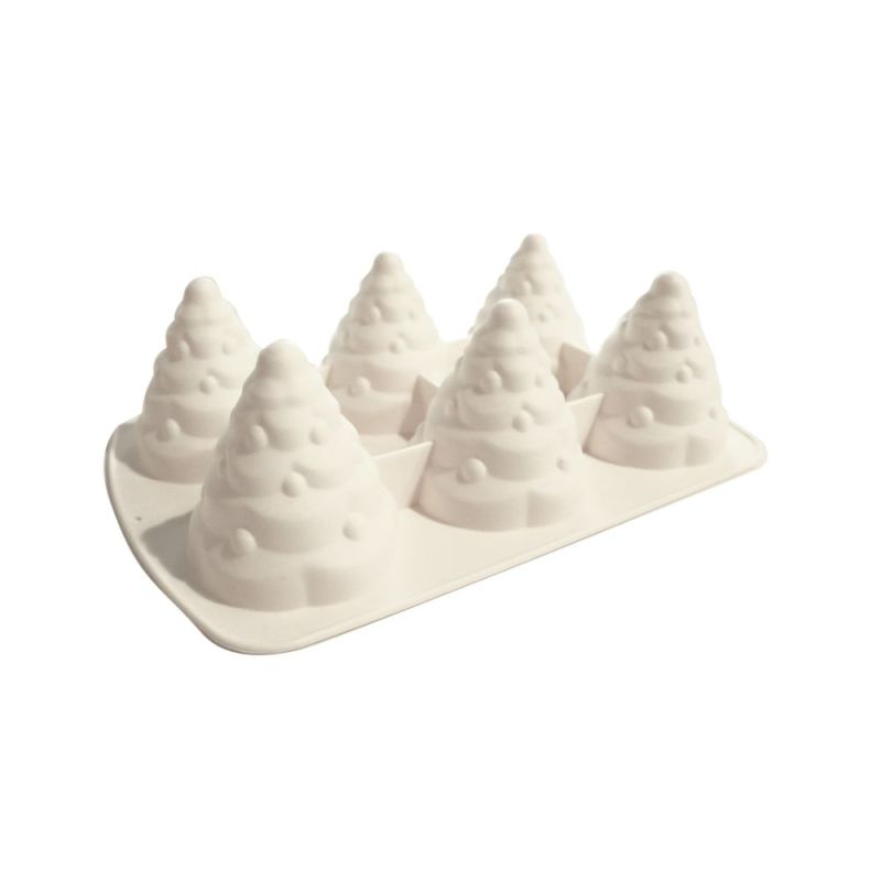 Moule silicone entremet 3D trompe-l'œilsapins de Noël
