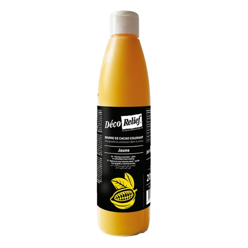 Beurre de cacao coloré jaune pour pâtisserie trompe-l'œil - 200 g