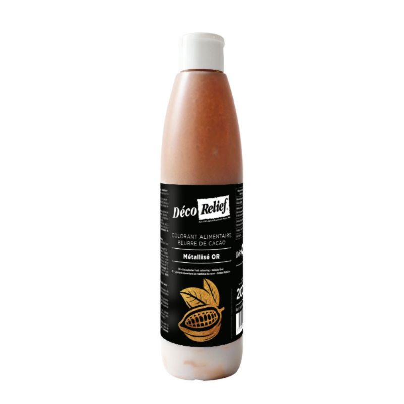 Beurre de cacao coloré métallisé or - 200 g