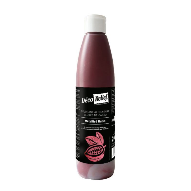 Beurre de cacao coloré métallisé rubis - 200 g