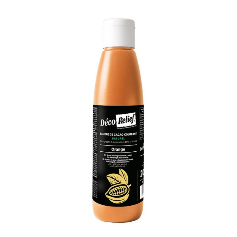 Beurre de cacao coloré naturel orange - 200 g
