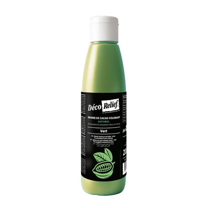 Beurre de cacao coloré naturel vert - 200 g