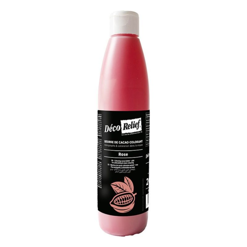 Beurre de cacao coloré rose pour pâtisserie trompe-l'œil - 200 g