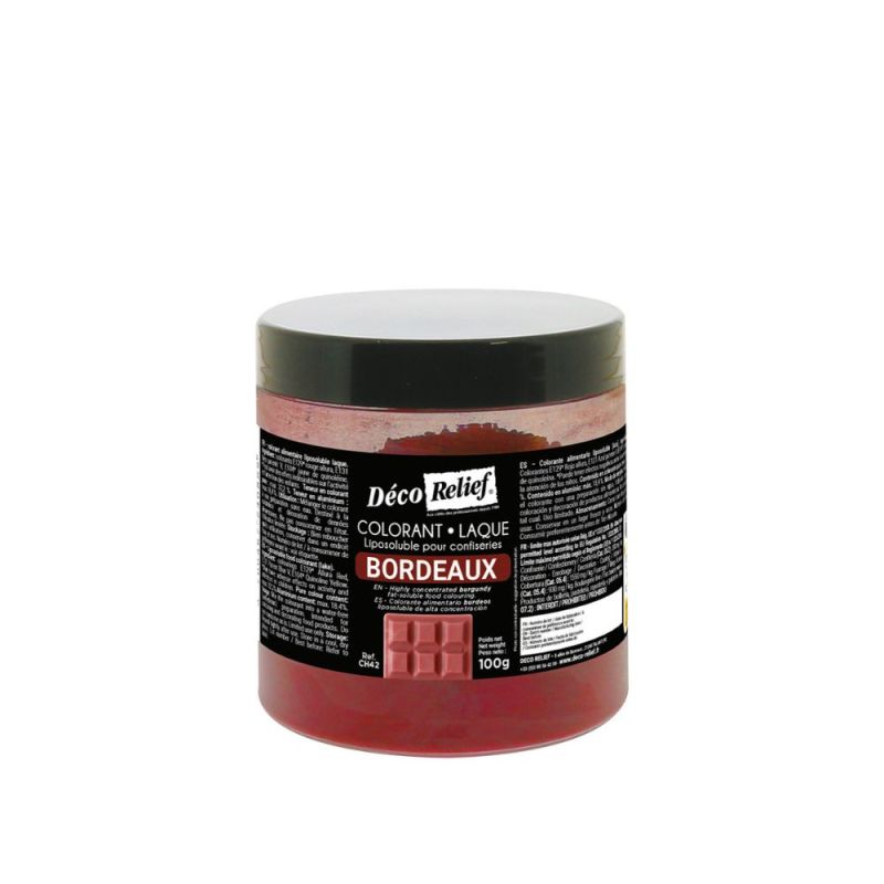 Colorant alimentaire liposoluble bordeaux pour trompe-l'œil - 100 g