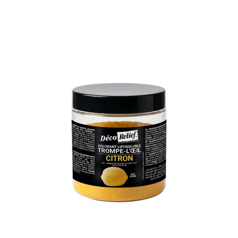 Colorant alimentaire liposoluble citron pour trompe-l'œil - 100 g