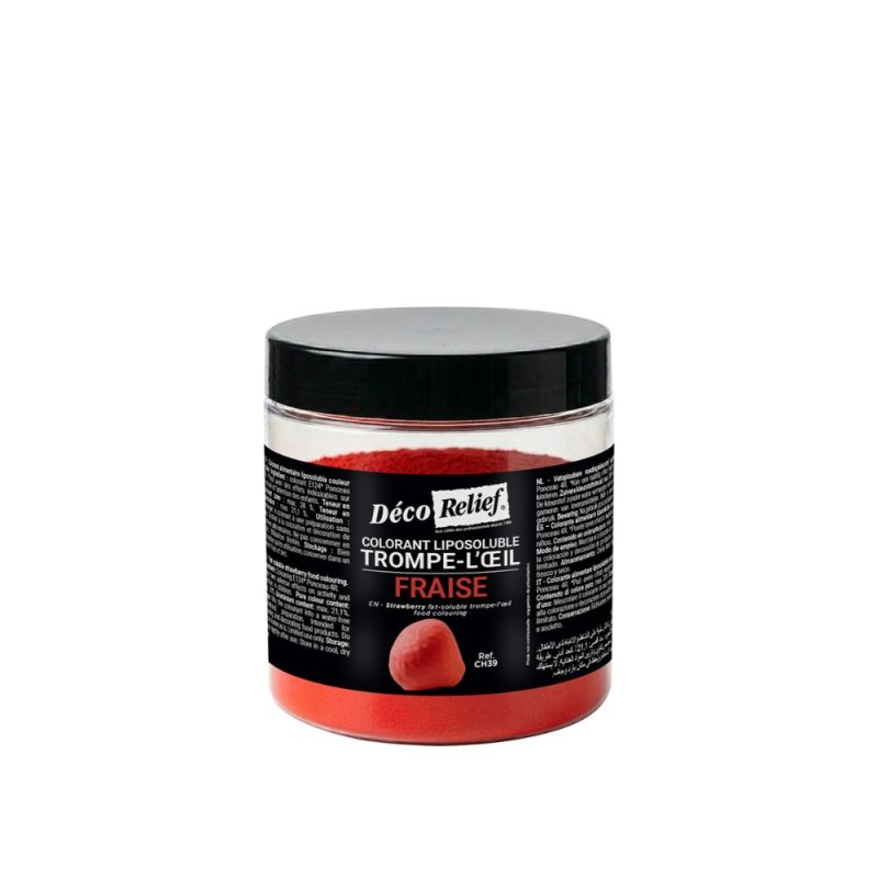 Colorant alimentaire liposoluble fraise pour trompe-l'œil - 100 g