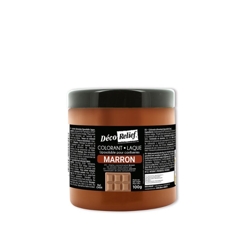 Colorant alimentaire liposoluble marron pour trompe-l'œil - 100 g