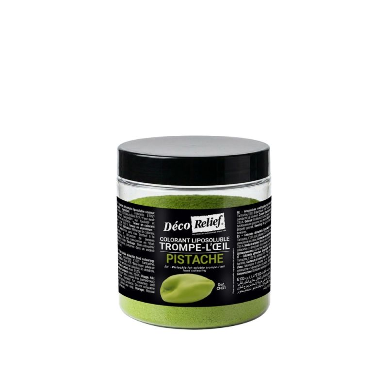 Colorant alimentaire liposoluble pistache pour trompe-l'œil - 100 g