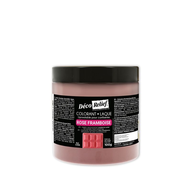 Colorant alimentaire liposoluble rose framboise pour trompe-l'œil - 100 g