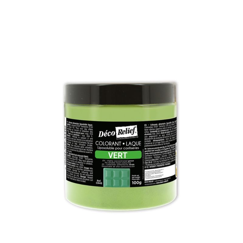 Colorant alimentaire liposoluble vert pour trompe-l'œil - 100 g