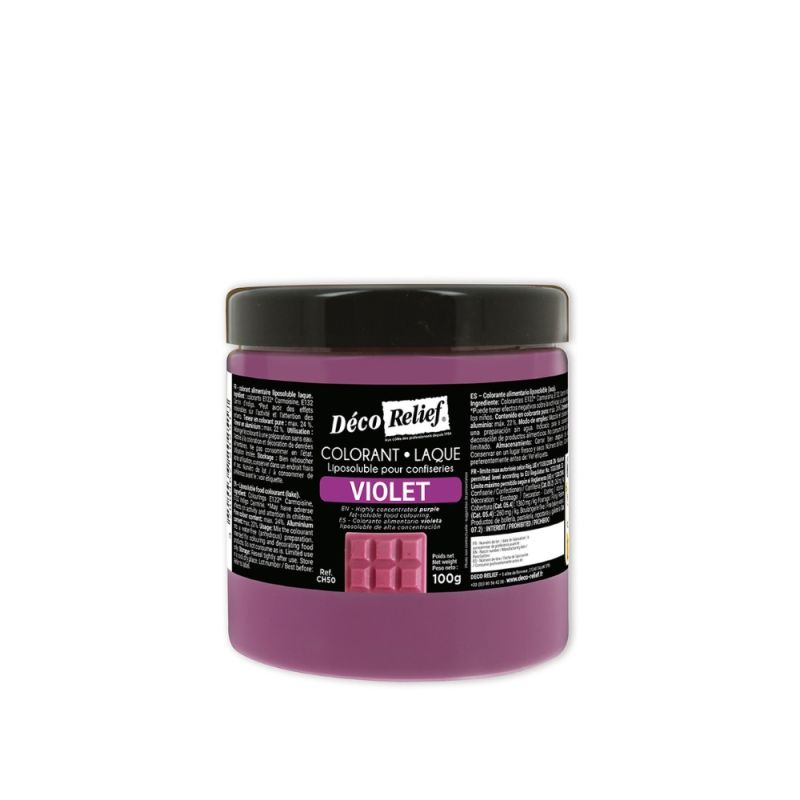 Colorant alimentaire liposoluble violet pour trompe-l'œil - 100 g