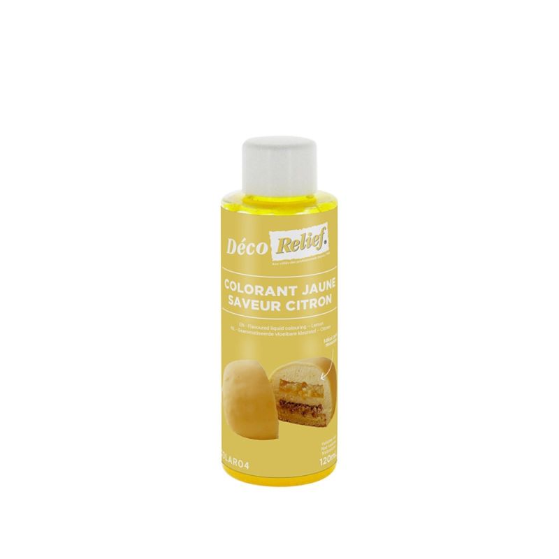 Colorant alimentaire liquide jaune parfum citron - 120 ml