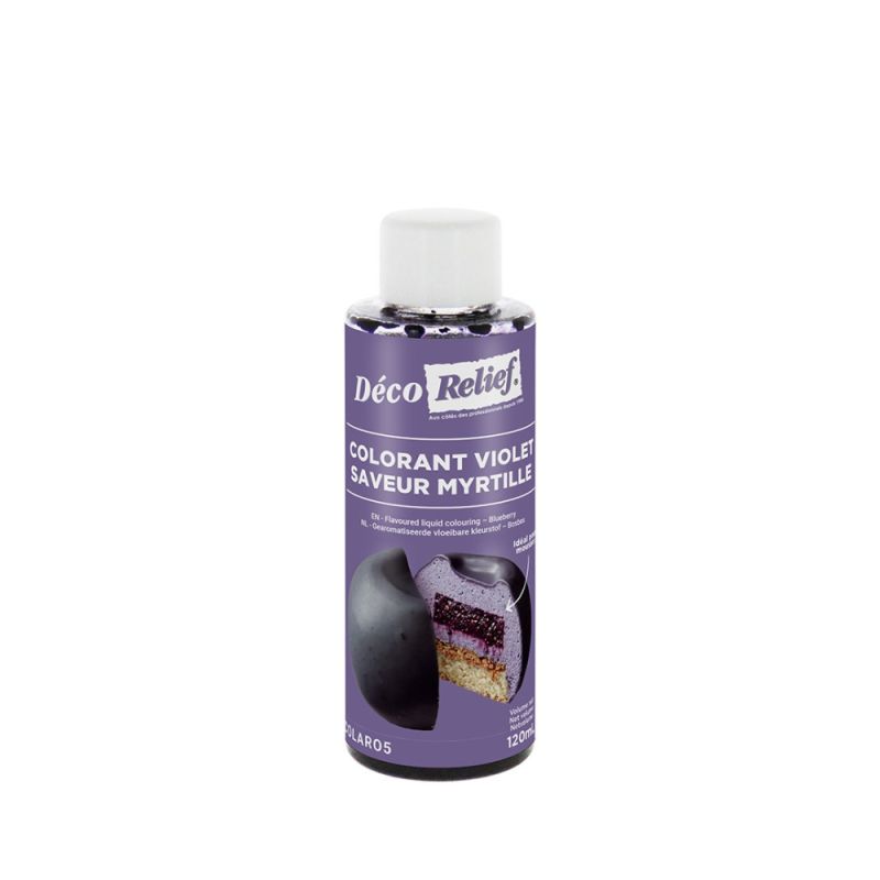 Colorant alimentaire liquide violet parfum myrtille - 120 ml
