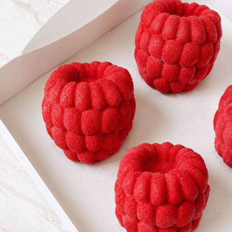 Moule silicone plaque trompe-l'œil framboise