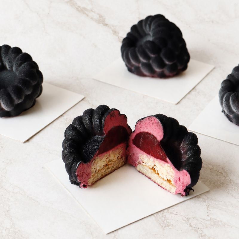 Moule silicone plaque trompe-l'œil framboise