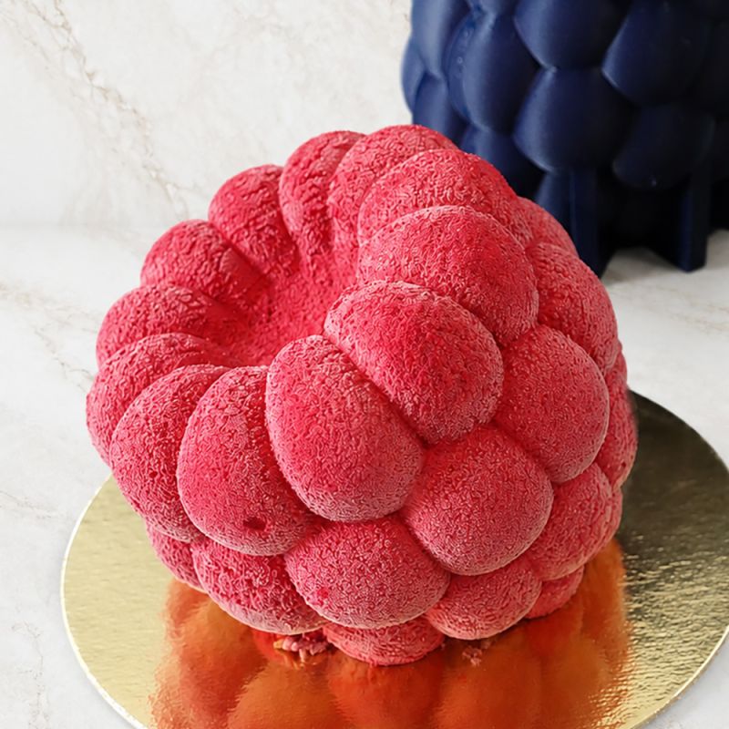 Moule silicone trompe-l'œil framboise individuel