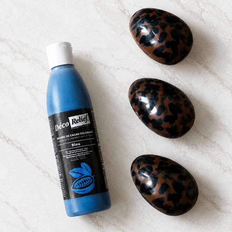 Beurre de cacao coloré bleu pour pâtisserie trompe-l'œil - 200 g