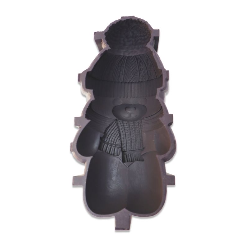 Moule silicone trompe-l'œil ourson d'hiver XXL