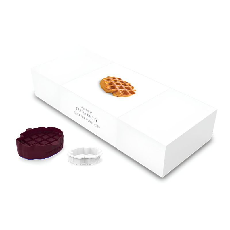 Moule silicone trompe-l’œil Gaufre x6 – Signature Fabien Emery