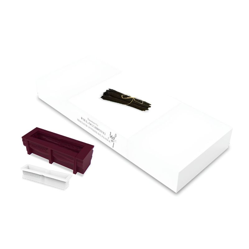 Moule silicone trompe-l’œil Bûche vanille x6