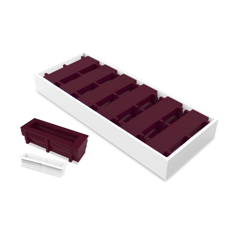 Moule silicone trompe-l’œil Bûche vanille x6