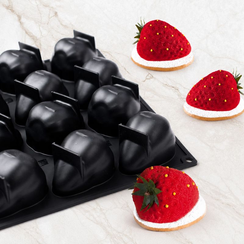 Moule silicone Pavoflex fraise trompe-l'œil