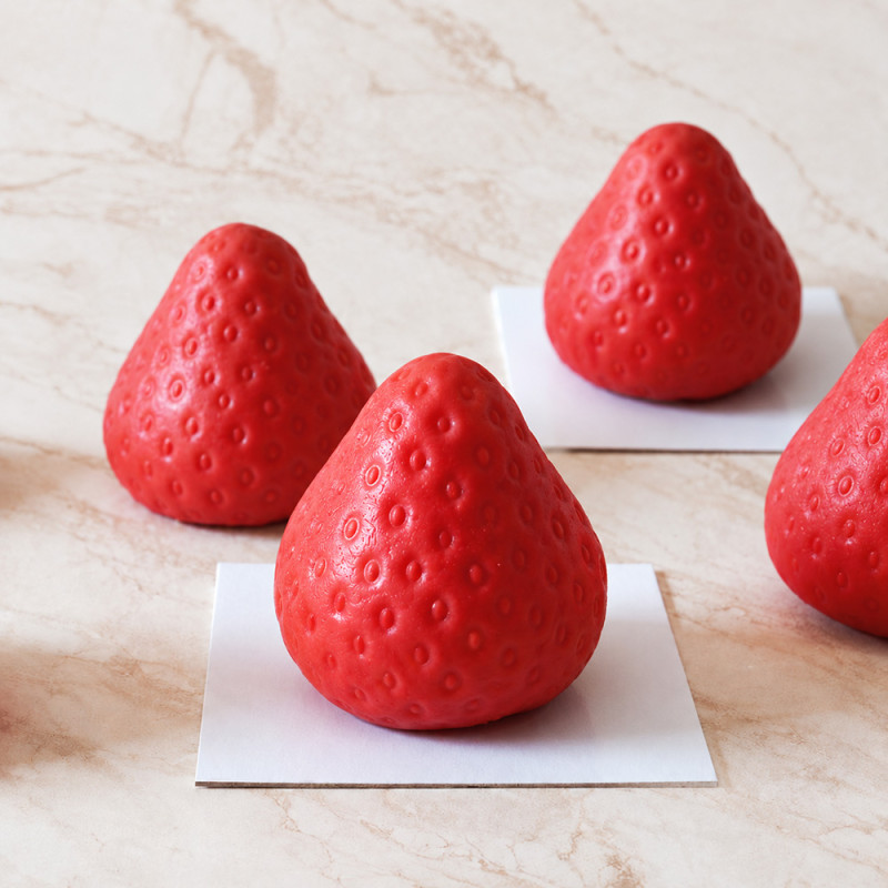Moule silicone plaque trompe-l'œil fraise | Trompe-l'œil Création