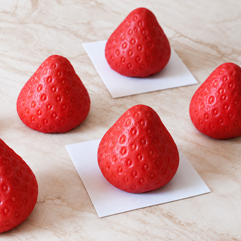 Moule silicone plaque trompe-l'œil fraise | Trompe-l'œil Création